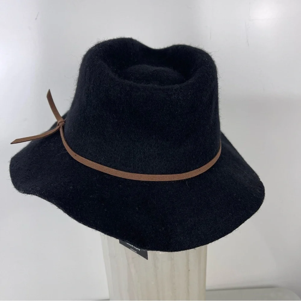 NEW Brixton Valley Fedora Hat Black Felt Wool One Size